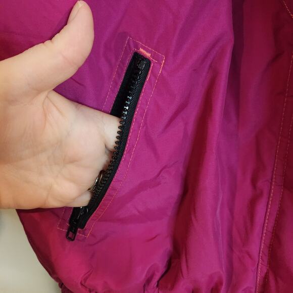 Y2K 90s Mixed Blues Women's Puffer Large Pink Orange Full Zip Nylon - Picture 9 of 9